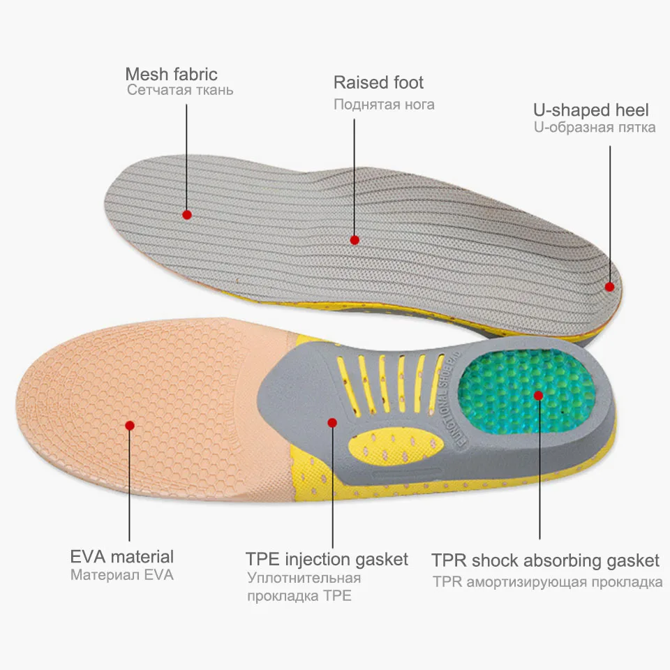 Orthopedic Insoles Orthotics Flat Foot Health Sole Pad For Shoes Insert Arch Support Pad For Plantar fasciitis Feet Care Insoles