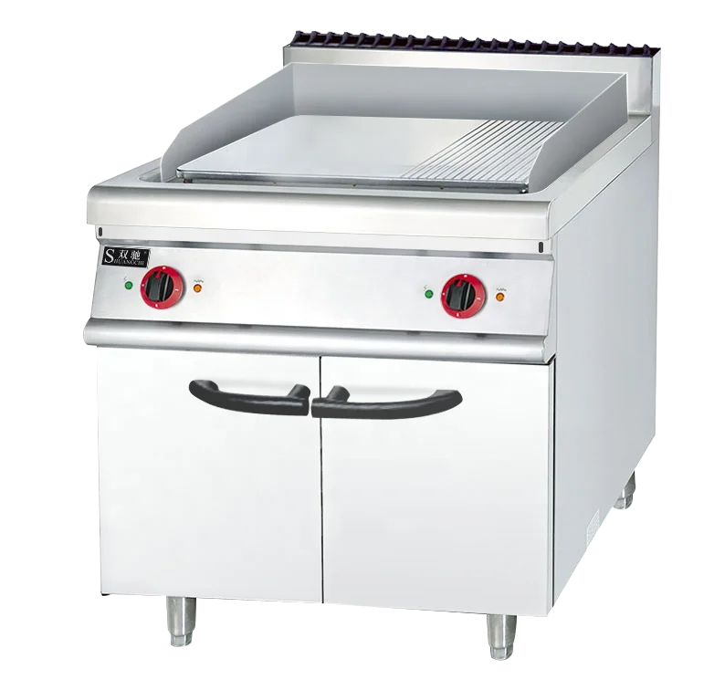 

Professional restaurant kitchen project design and customized commercial kitchen free standing electric griddle with cabinet