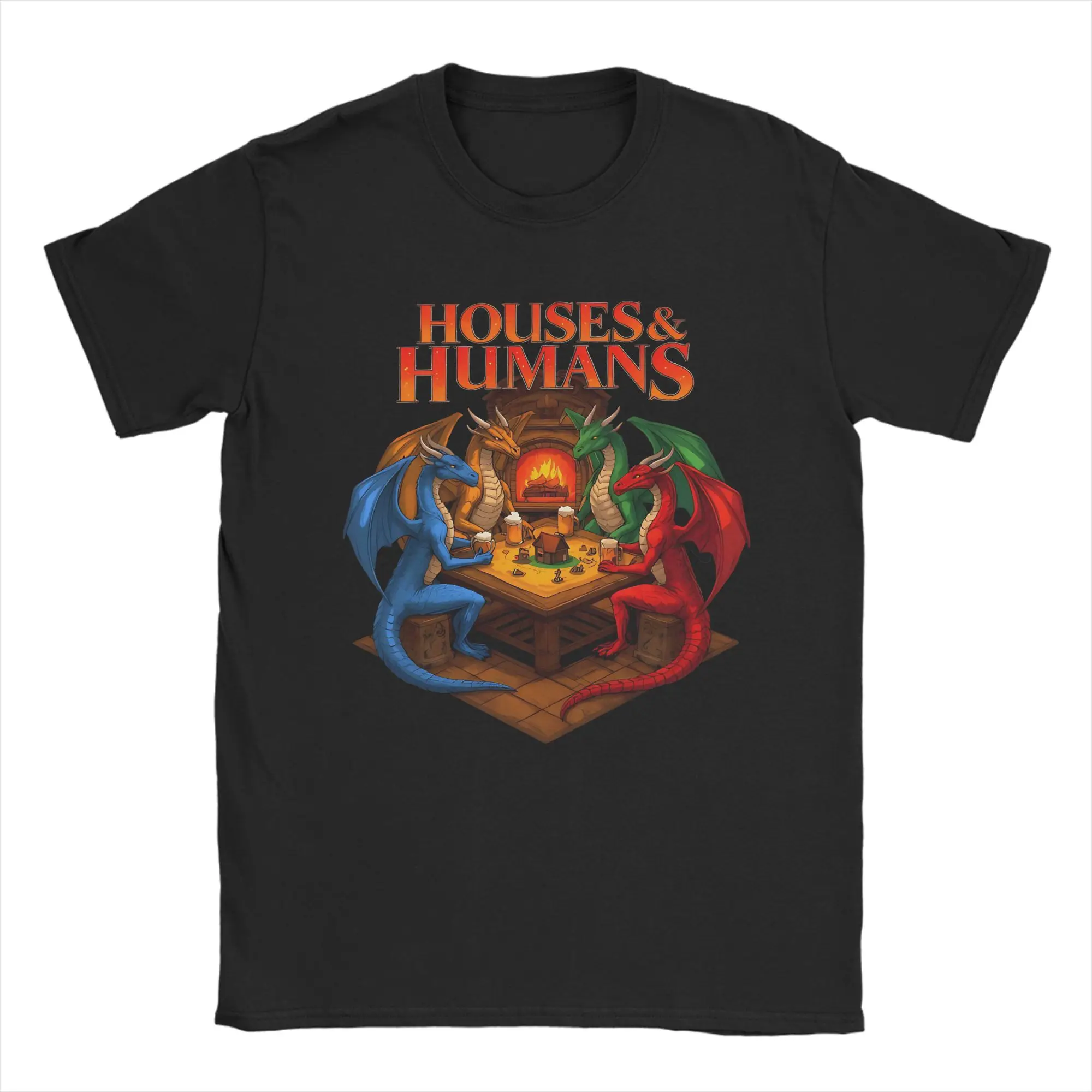 Фото Футболка Streetwear Houses And Humans Tavern Night, мужская футболка из 100% хлопка с короткими рукавами и круглым вырезом, летние топы №2