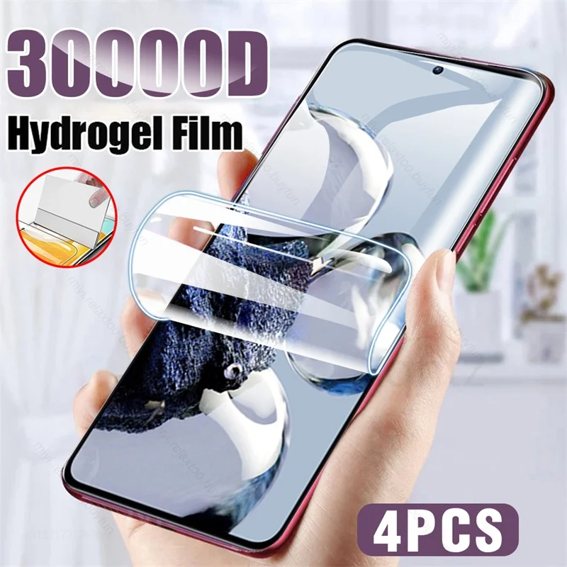 

4PCS 30000D Curved Soft Hydrogel Film For Xiaomi 12T Pro 5G Screen Protectors Not Glass Xiaomy Xiomi Xaiomi Mi12T Mi 12 T Pro