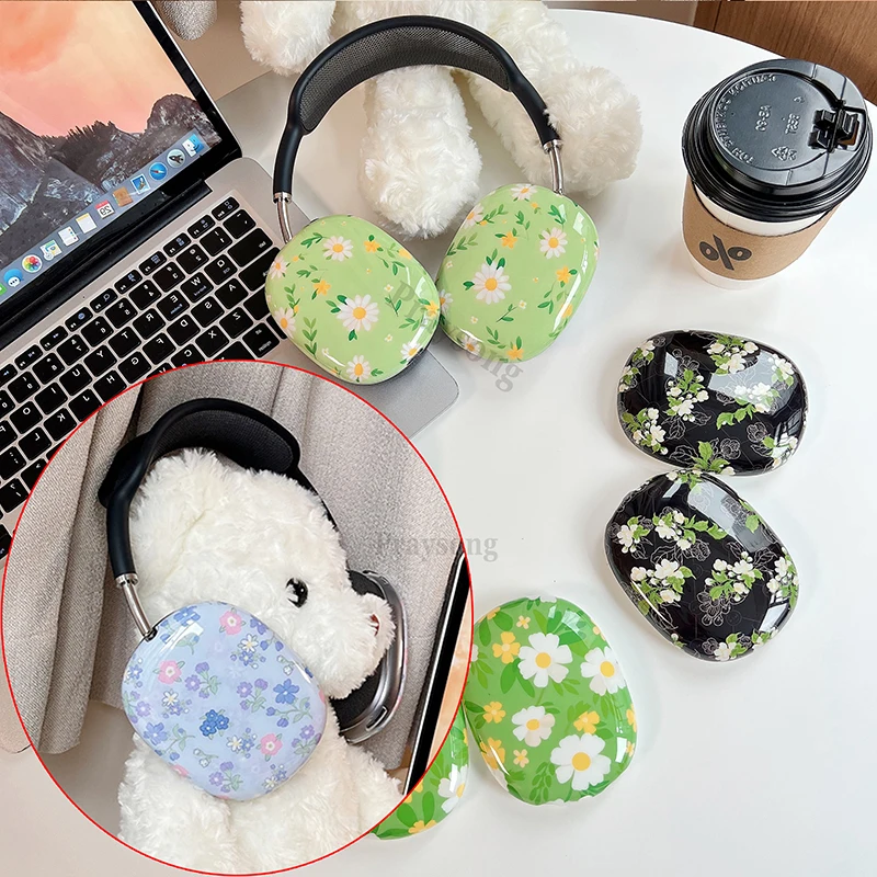 Фото Модный чехол с цветами для Airpods Max, защитный декор для наушников Apple, чехол для Airpods Max, защита гарнитуры №1