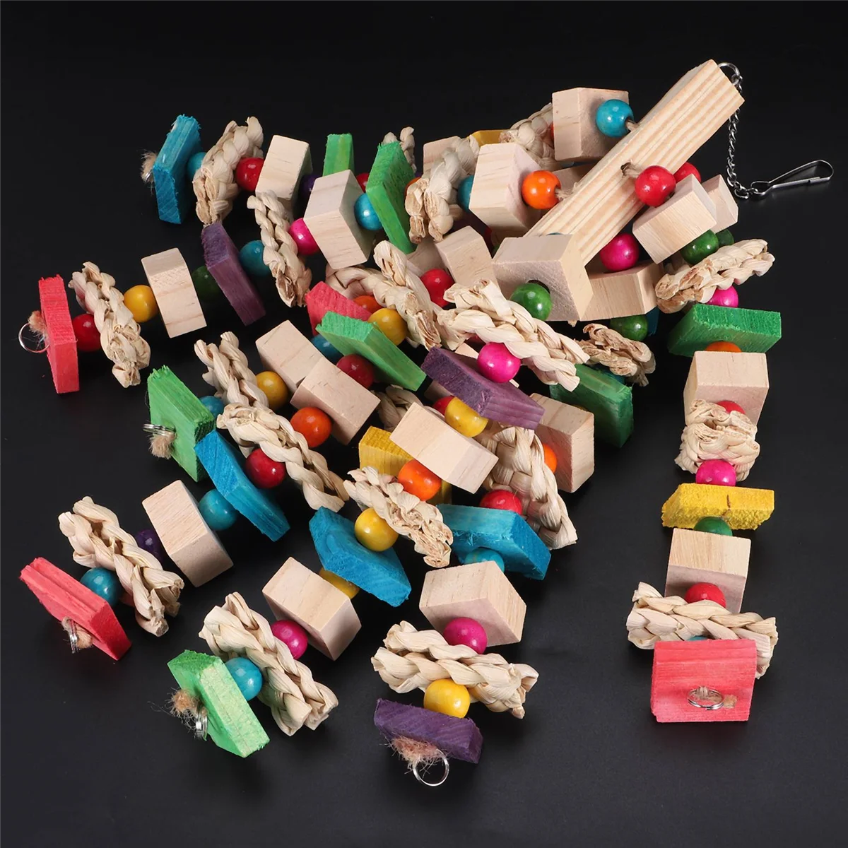 Большая жевательная игрушка для попугая - птичьи попугаи блоки узлы разрывающая