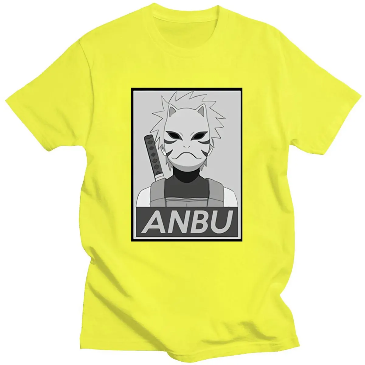 Футболка мужская с аниме-принтом хлопок 100% коротким рукавом Повседневная