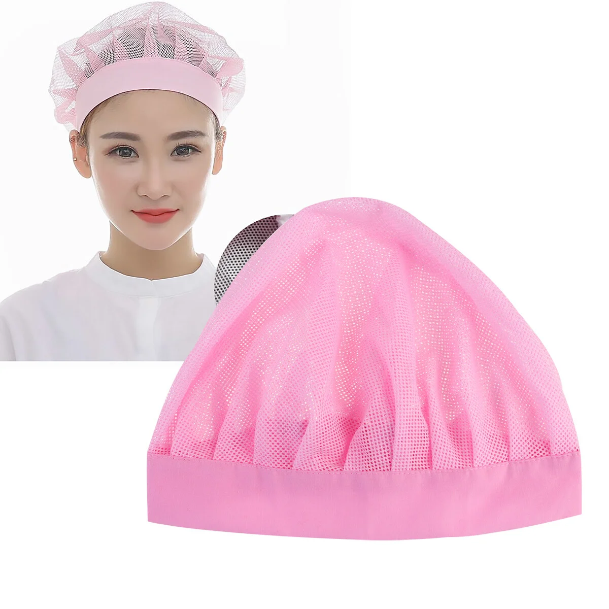 

Combo Plate Breathable Cotton Hat Cap Wide-brimmed Elastic Sleeping Bonnet Curly Hair