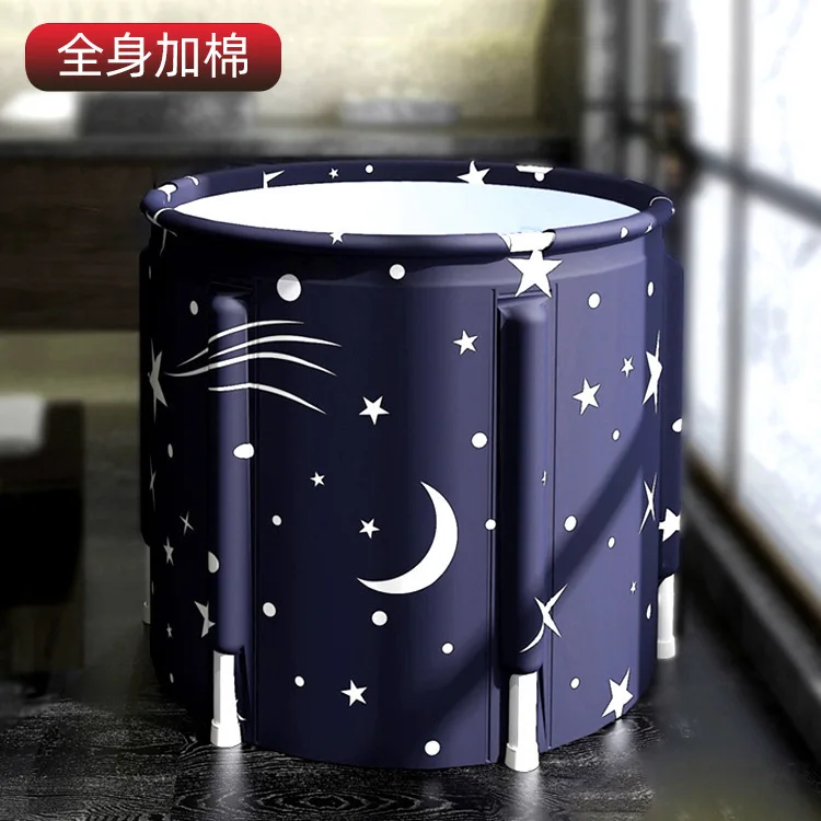 

Thicken Portable collapsible bath bucket Large capacity bathroom Bathtub bucket winter shower Bathing artifact Free installation