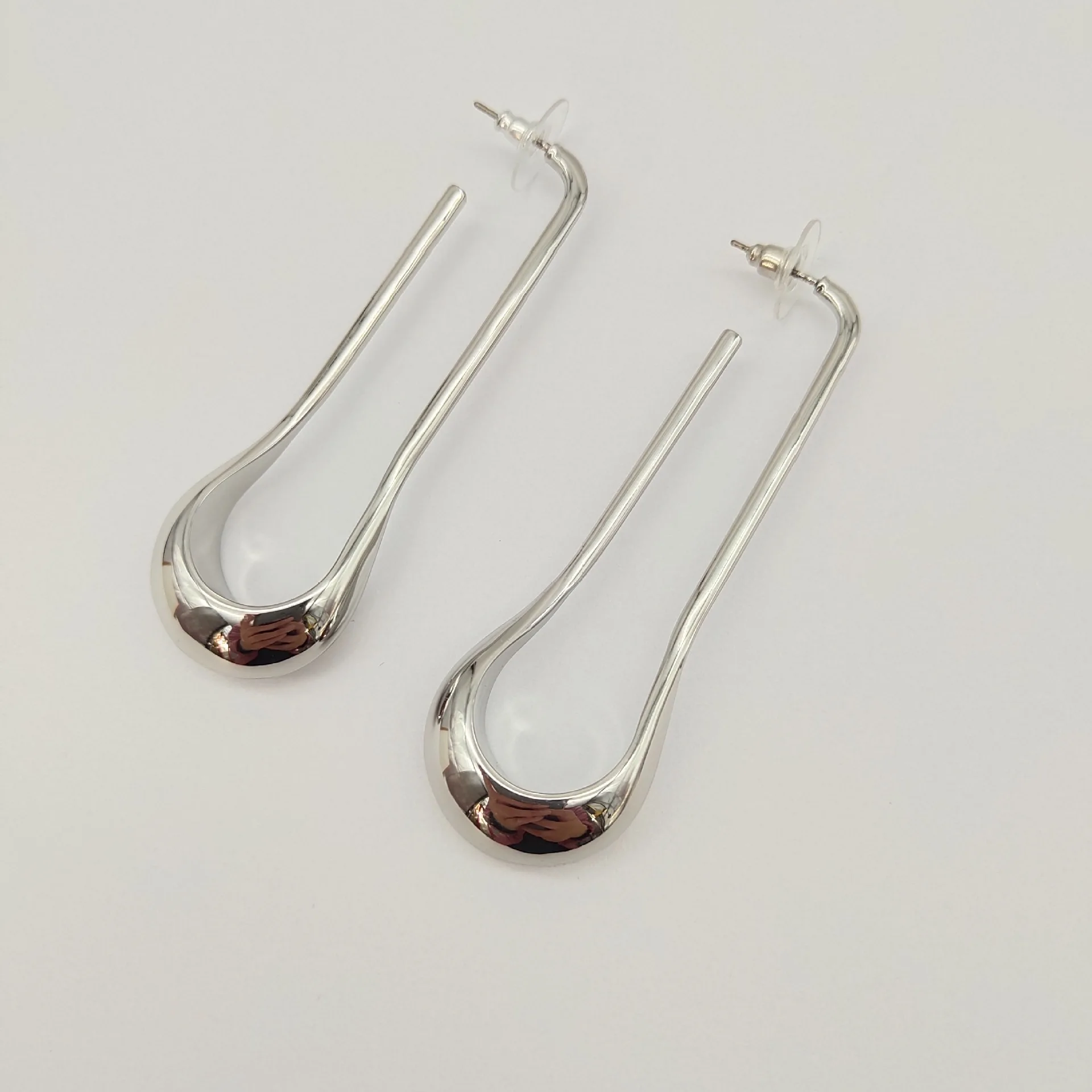 

Exaggerate earrings hoop shape real gold plated jewelry for party