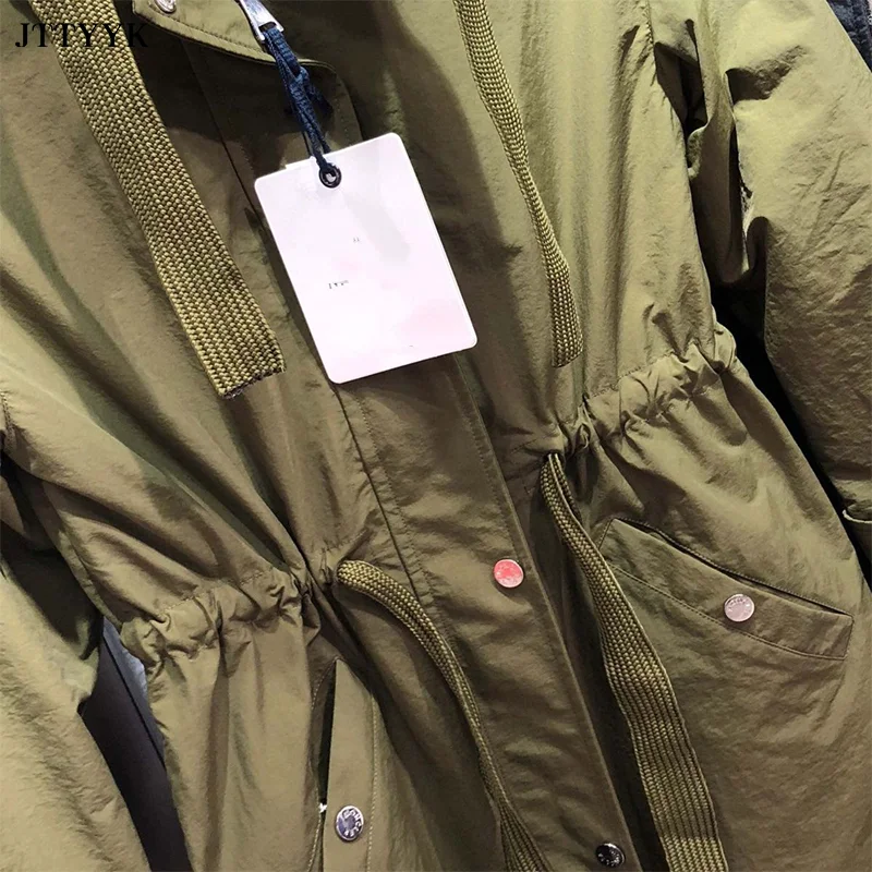 Женский Длинный плащ с капюшоном черный или зеленый тонкий повседневный