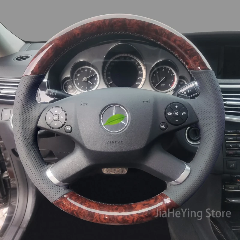 

For Mercedes-Benz E-class E300l-class E200l-class R300 350 Handle Non-slip Leather Hand-sewn Steering Wheel Cover Interior