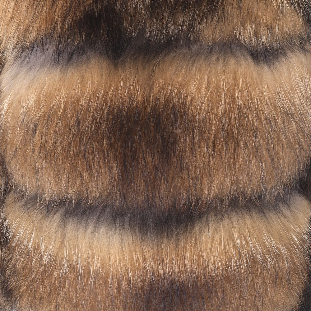 2022 New Real Fur Coat Winter Jacket Women natural large Natural Raccon fur coat Street warm long sleeve detachable vest enlarge
