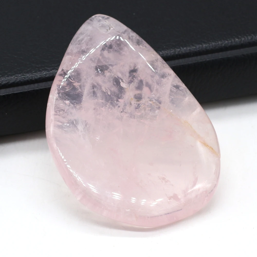 

Natural Stone Gem Rose Quartz Pendant Handmade Crafts Necklace Jewelry Accessories Gift Making for Woman 28x40-35x50mm