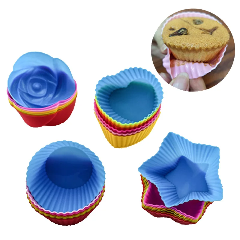 

5Pcs Silicone Cake Mold Muffin Cupcake Kitchen Cooking Bakeware Maker DIY Baking Chocolates Cookie Moulds Mousse Pudding Tools