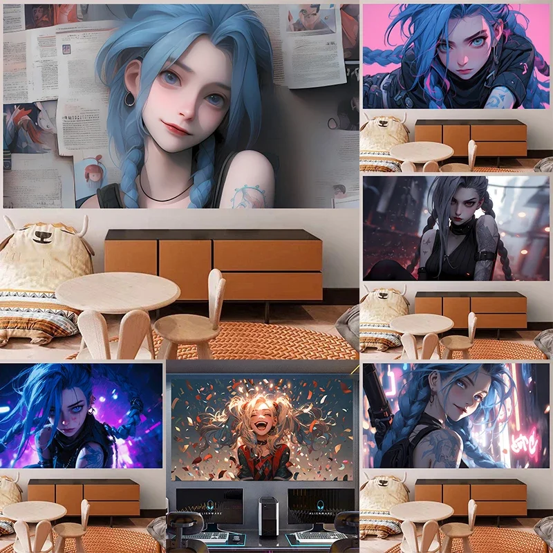 85x155 см Битва двух городов Jinx подвесная ткань аниме мужской женский гобелен для