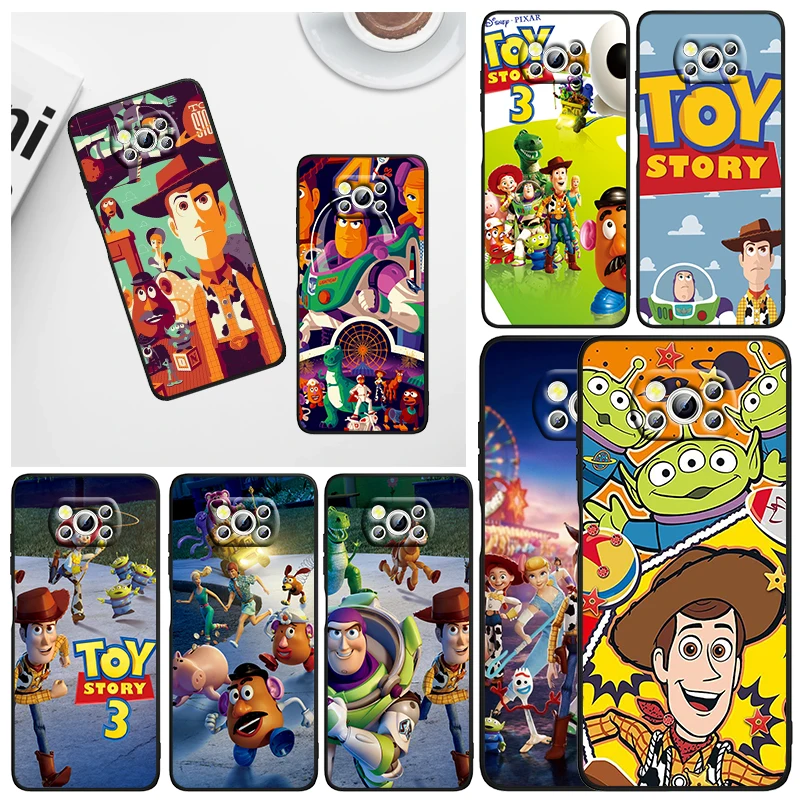 

Animation Toy Story For Xiaomi Civi Mi Poco X3 NFC F3 GT M4 M3 M2 X2 F2 Pro C3 F1 Silicone Capa Black Phone Case