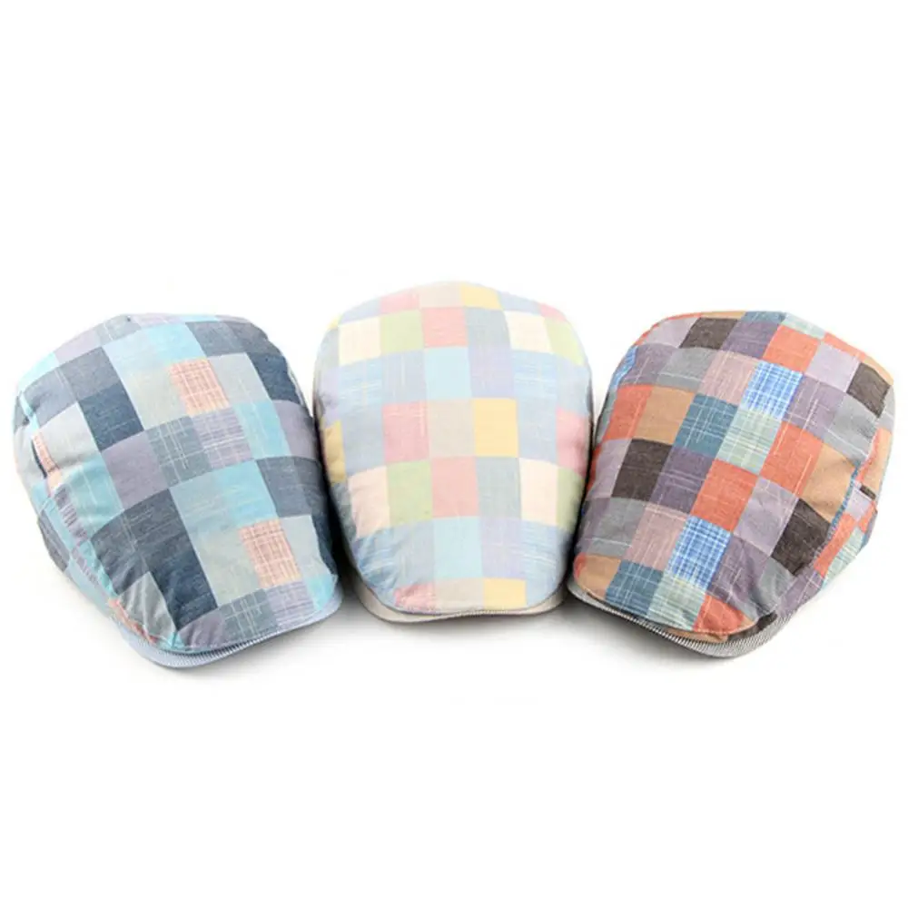 

Аксессуары для мужчин и женщин, модный подарок, регулируемый головной убор в клетку, плоский, летний, весенний берет, одежда, Декор, Рождеств...