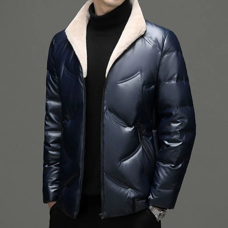 Winter Mens Clothing Cashmere Collar Coat Warm Hooded Thick Puffer Male Casual Overcoat Thermal Oversize Parka Duck Down Jackets