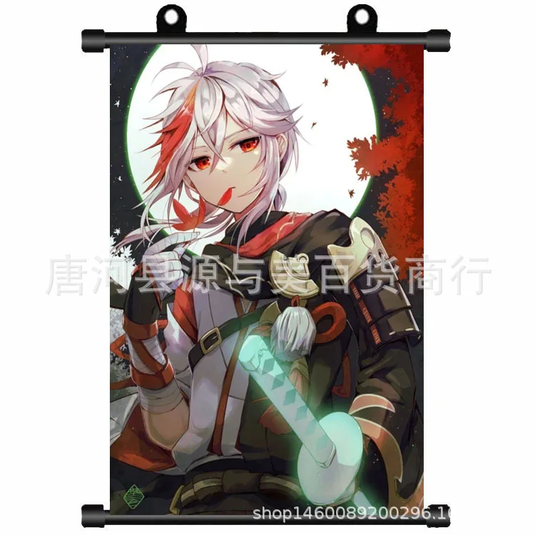 

Genshin Impact Game Hanging Poster Morax Gan Yu Xiao Hu Tao Scroll Hanging Wall Decoration Painting