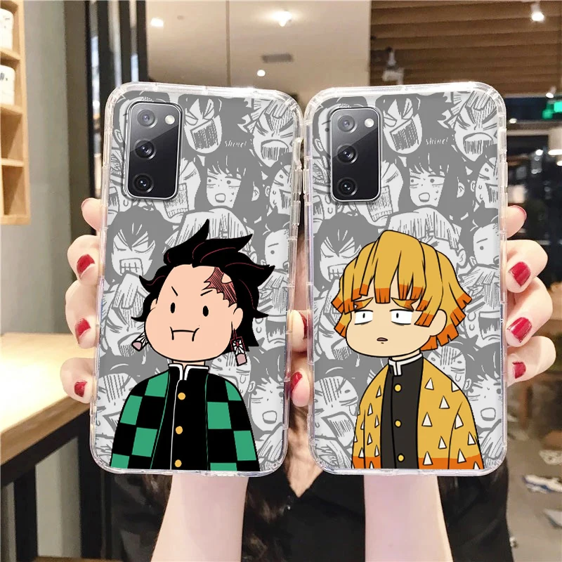 

Demon Slayer Cute Anime Transparent Phone Case For Samsung A73 A72 A71 A52 A53 A54 A51 A42 A34 A32 A14 A13 A12 A23 5G Cover Capa