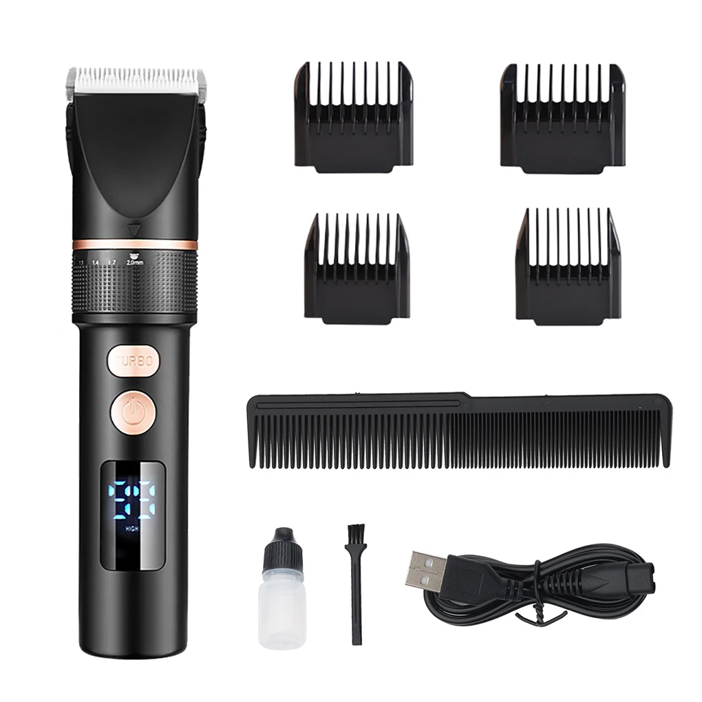 

Electric Hair Trimmers Digital Display Adjustable USB Rechargeable Haircut Shaver Portable Clipper Hairdressing Barber