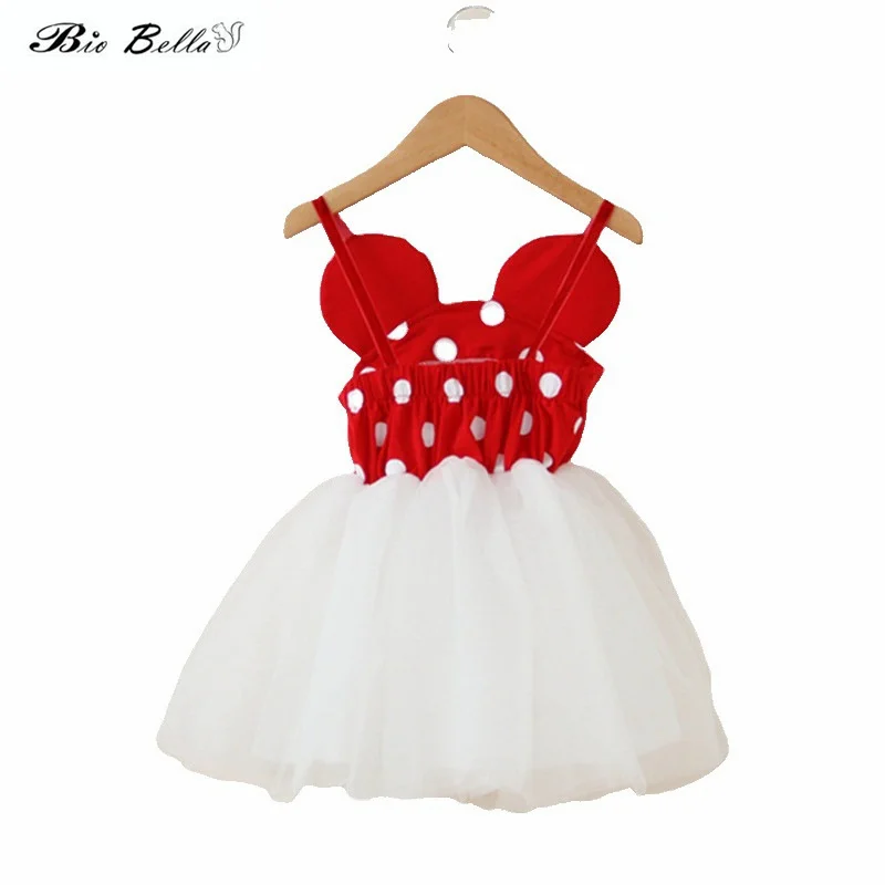 Summer Toddler Girl Straped Dress Kids Cotton Polka Dot White Dresses Girls Clothing