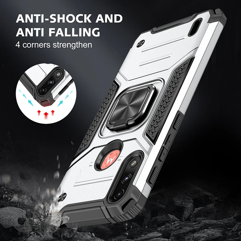 shockproof bracket phone case for motorola e e6s e7 plus e7 power ring protective cover for moto one 5g ace macro fusion hyper free global shipping
