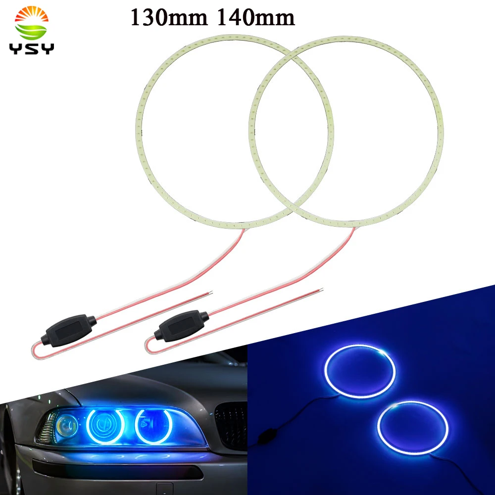 

2 шт. COB Angel Eyes 130 мм 140 мм автомобильные кольца Halo COB Angel Eye Автомобильная фара для мотоцикла 12 В