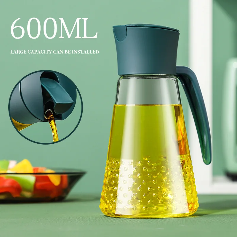 

Edible Oil Oil Bottle Glass Bottle Kitchen Spice Dispenser Bottle Gravity Leak Proof Vinegar Sauce Volumetric Bottle