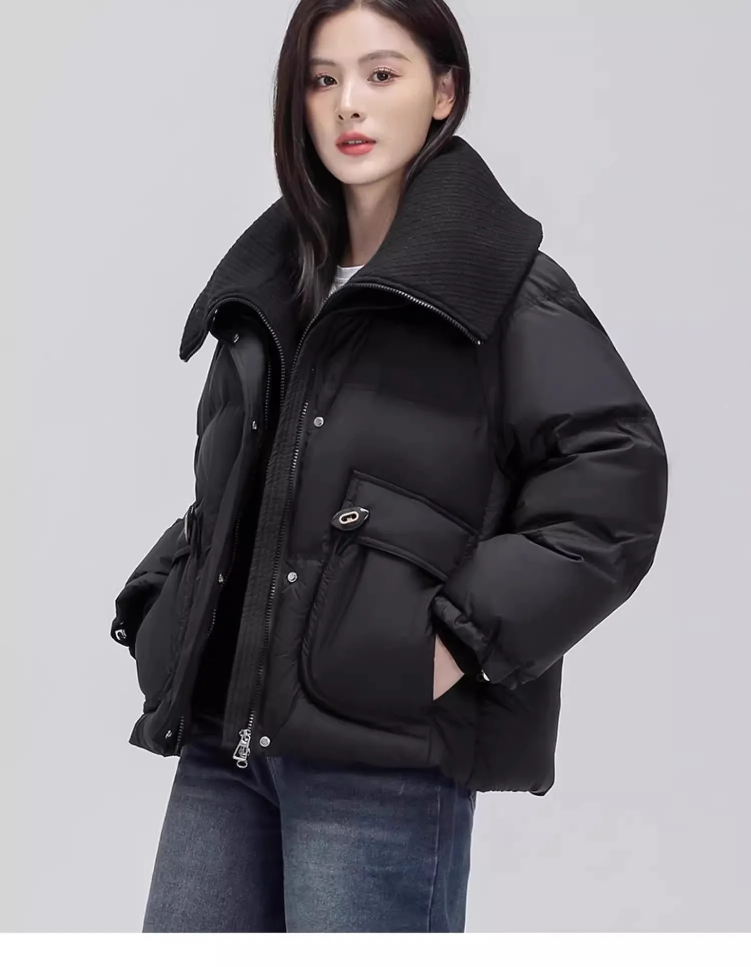 

2023 Women's Clothing High-End Lapel Design down Jacket Winter New 22