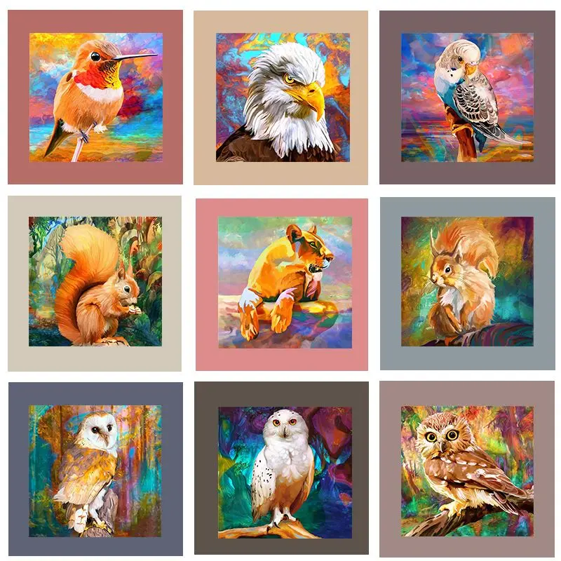 

CHENISTORY Diamond Mosaic Embroidery Owl Bird Squirrel 5d Diamond Painting Animal Rhinestones Diy Handworks Pictures Home Decora