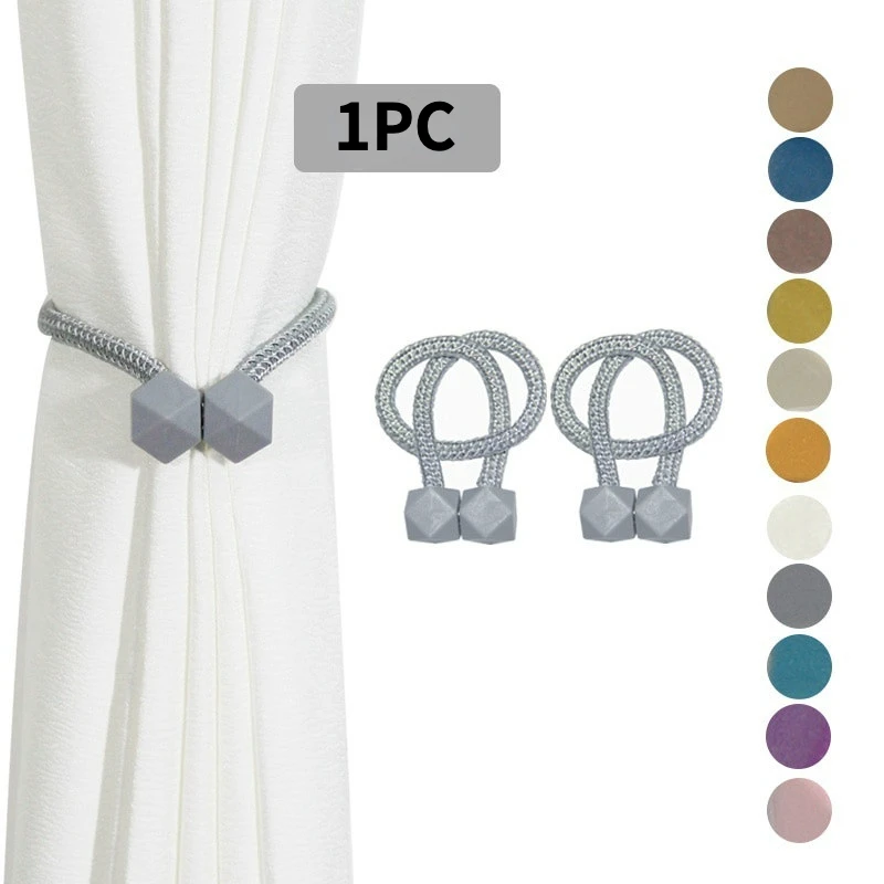 

1PC Magnetic Curtain Tiebacks Decorative Curtain Holdback Rope Convenient Curtains Tie Backs Strong Magnet Curtain Holder Clips