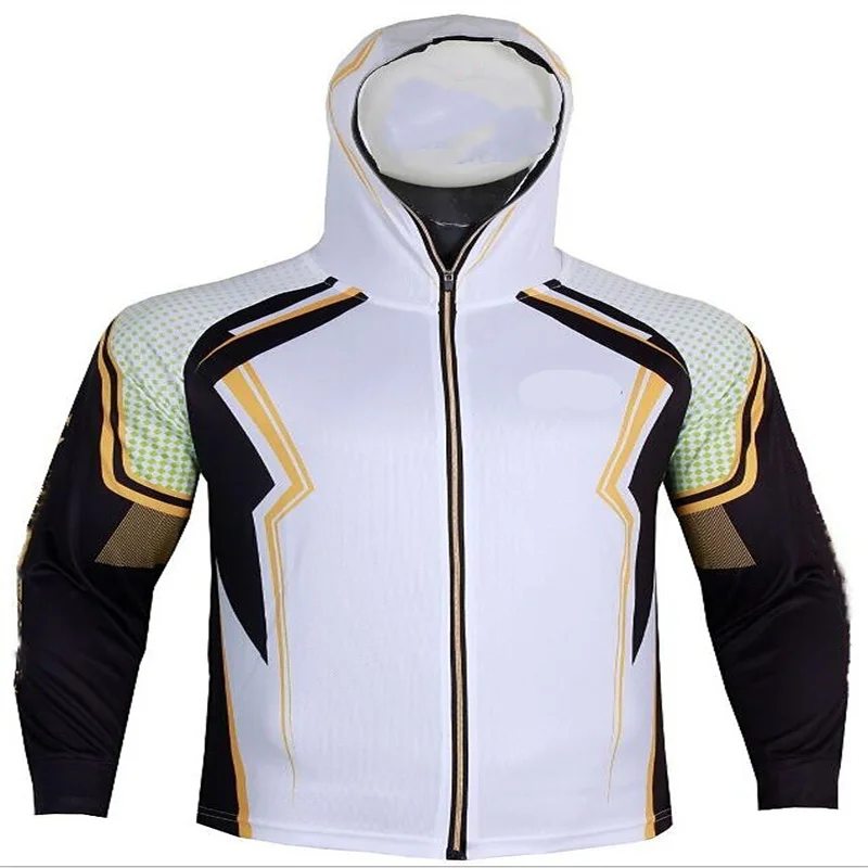 New Breathable Quick Dry Anti-UV Sunscreen Protection Clothes Professional Fishing Hoodie With Mask Fishing Shirt Fishing Jersey