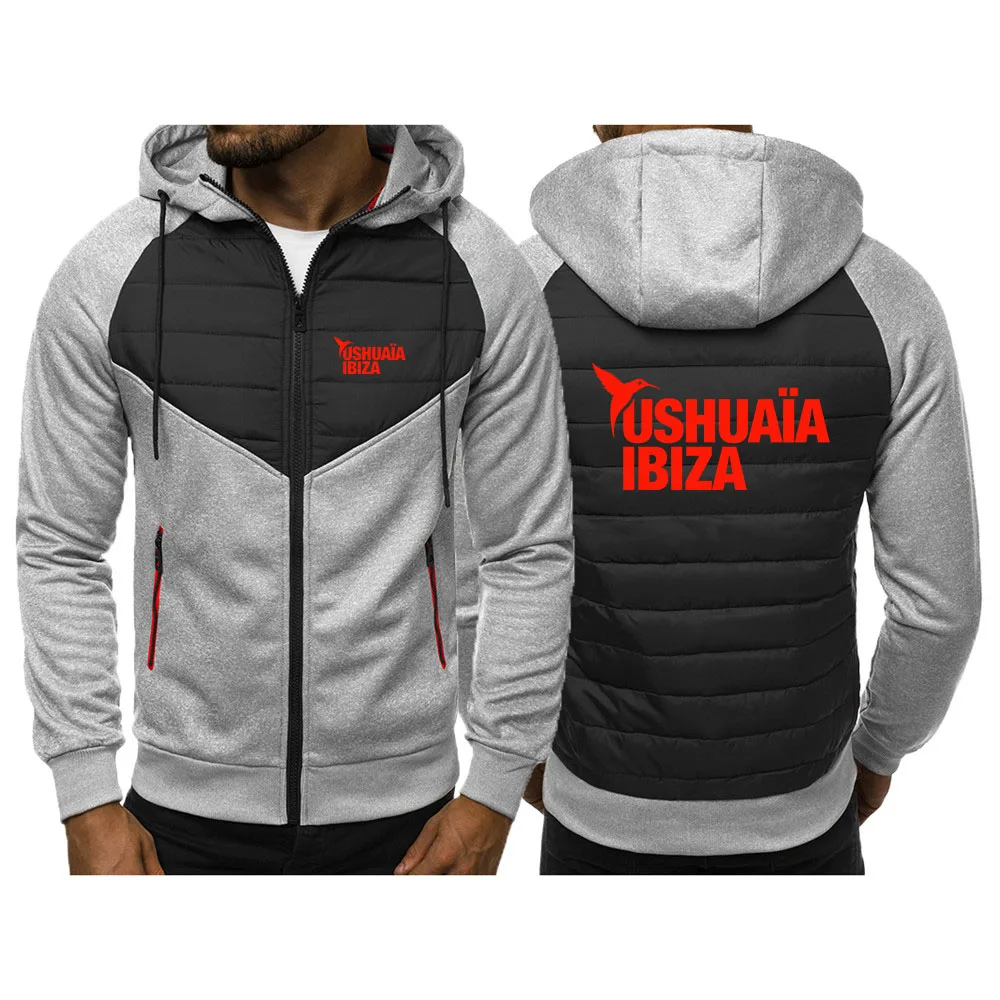 Фото Мужская стильная толстовка-кардиган с логотипом Ushuaia Ibiza, весна-осень 2026, с принтом, удобная, в стиле пэчворк №3