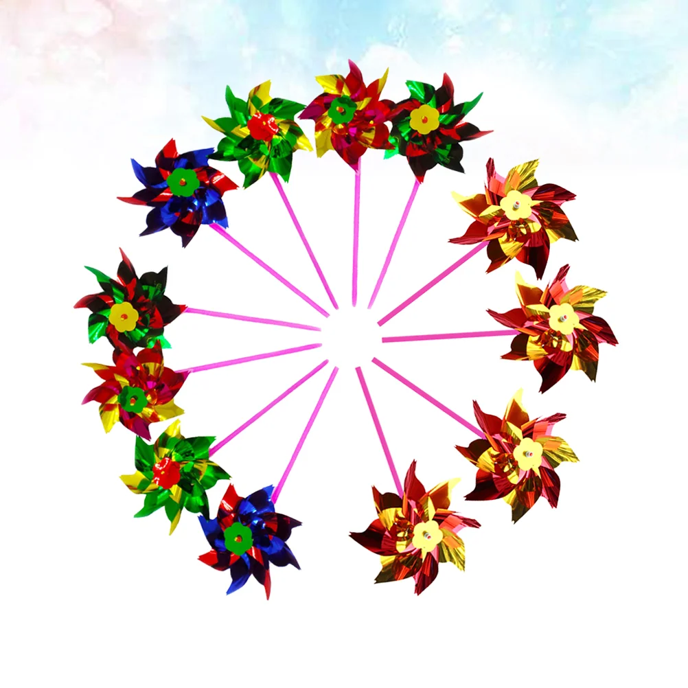 

12 Pcs Colorful Pinwheels Sunflower Decor Garden Pinwheel Small Pinwheels Pinwheel Decorations Garden Child Toys Out Door Decor