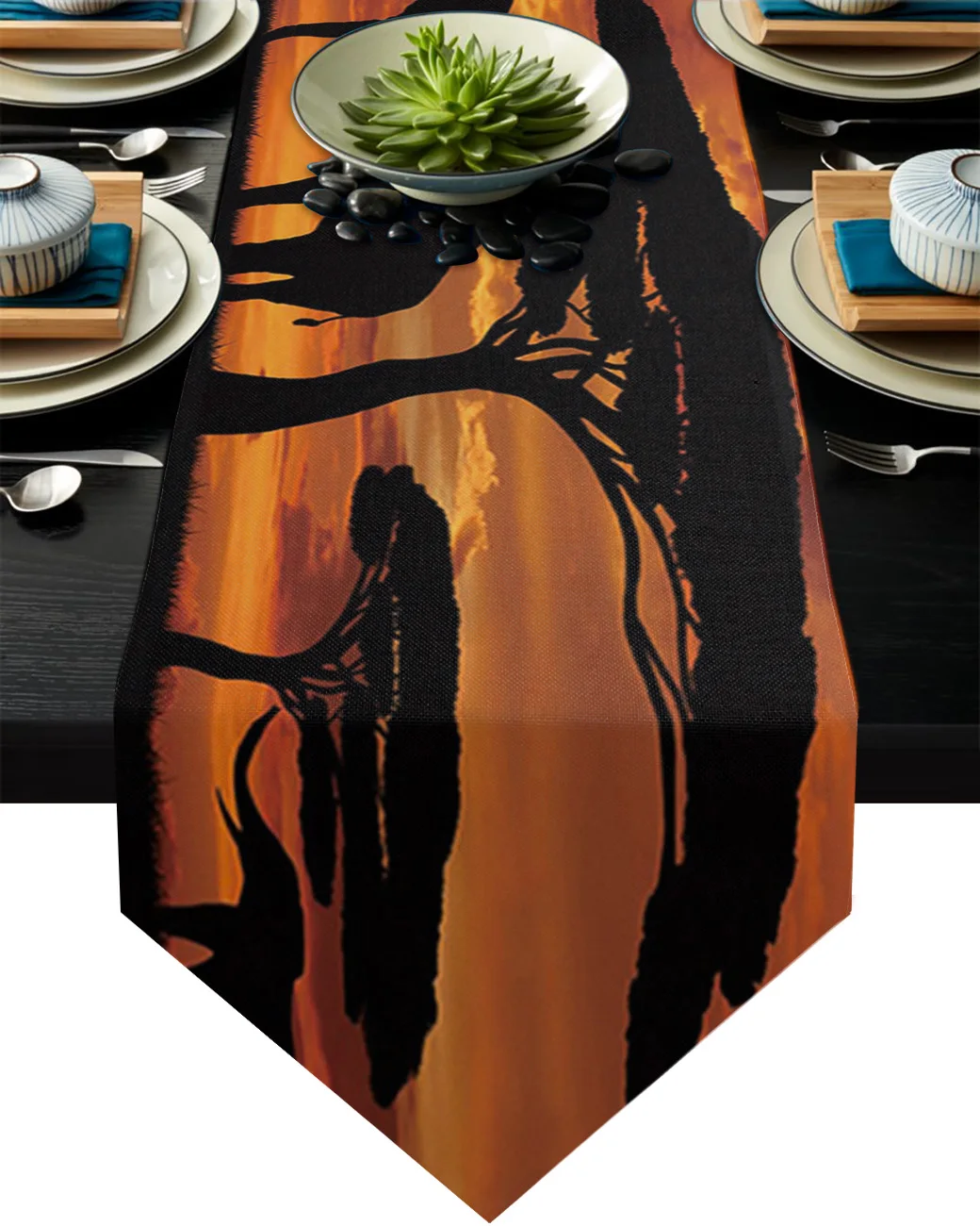 

Africa Indian Elephant Table Runner Kitchen Dinning Table Decor Wedding Table Decor Tablecloth and Placemats