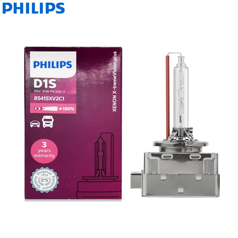 

Philips X-treme Vision Plus D1S XV2 4800K + 150% ярко-белая ксеноновая лампа HID автомобильная оригинальная лампа Германия 85415XV2C1, 1 шт.