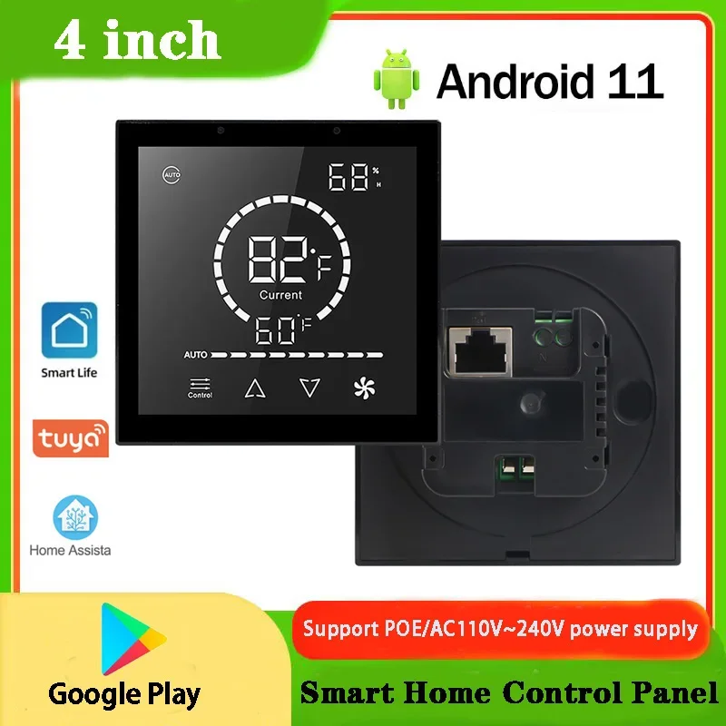 Фото 2025 Новый 4-дюймовый планшет POE Панель управления Smart Home Android 11 OS Сенсорный экран Планшет для настенного крепления RS485 для 86 Настенное крепление Коробка №1
