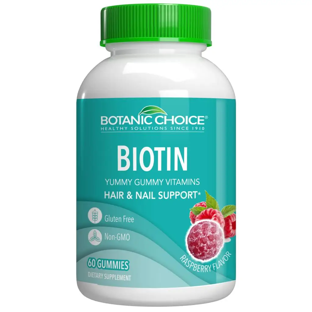 

Biotin Gummy 5,000mcg Biotin 60 Vegan Gummies Helps nourish skin hair and nails Natural raspberry YUMMY GUMMY VITAMINS