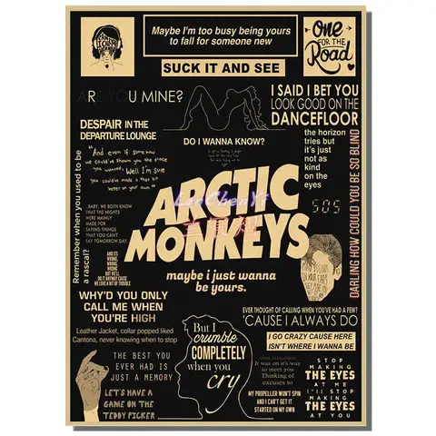 Постеры Arctic Monkeys из крафт-бумаги