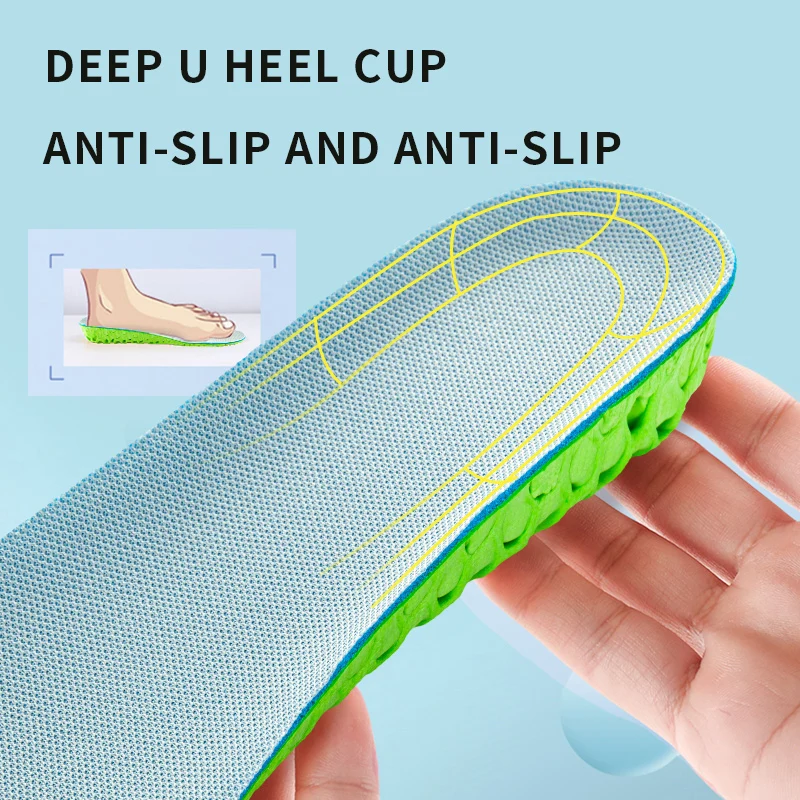 Height Increase Insoles for 1/2/3 Cm Up Invisiable Mesh Deodorant Breathable Soft Cushion Shock Absorption Orthopedic Shoes Pads images - 6