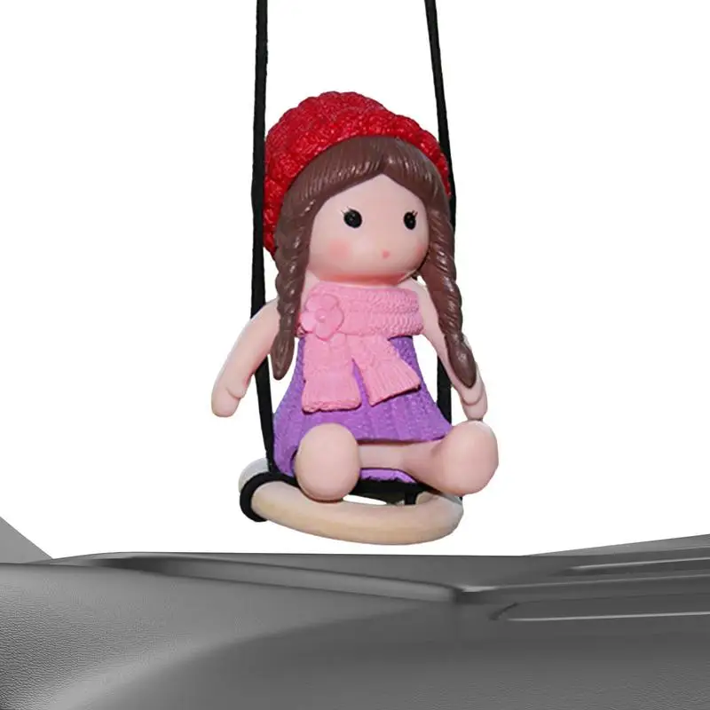 

Подвеска-качели на зеркало заднего вида, полимерные висячие украшения для салона автомобиля, креативное украшение в стиле качающейся девушки