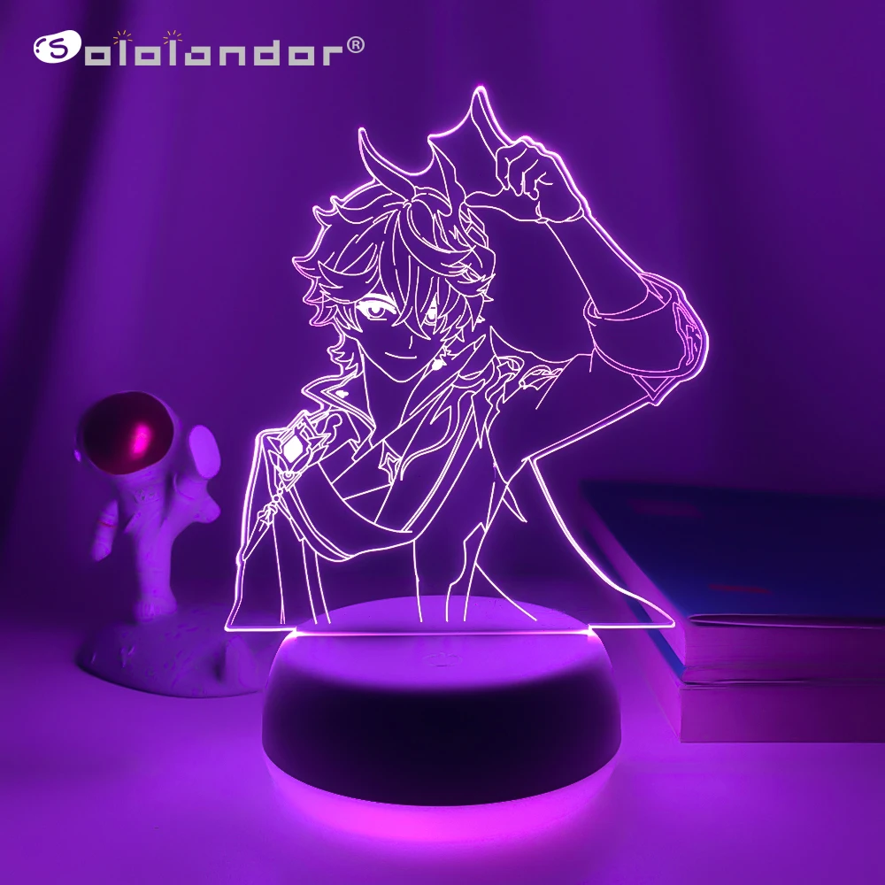 

3d Led Lamp Tartaglia Genshin Impact for Child Bedroom Decoration Kids Birthday Gift Room Decor Genshin Impact Led Light Bedside