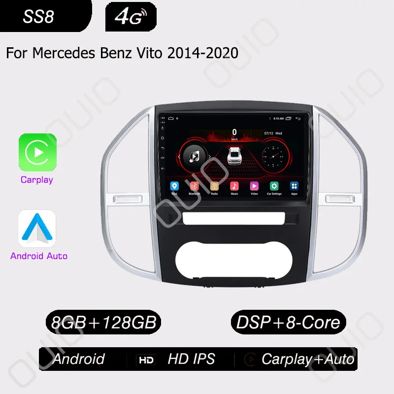 

Радио Android 13 для Mercedes Benz Vito 3 W447 2014-2020 Автомобильный стерео мультимедийный плеер Carplay Авто GPS-навигация 2DIN NO DVD