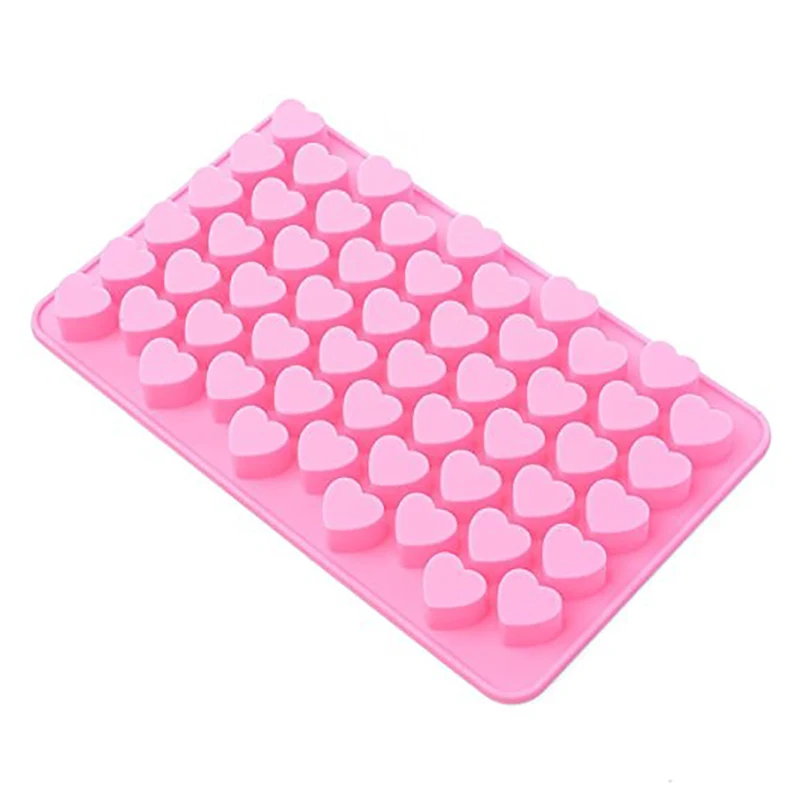 

55 Love Mini Heart Shape Silicone Chocolate Pink Ice Cube Tools Refrigerator Baking Kitchen Cake Cookie Fudge Sugar Jelly Mold