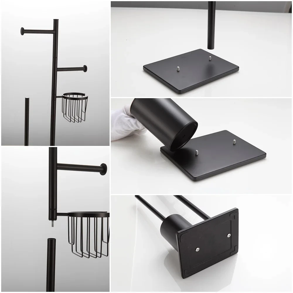 Черная щетка для унитаза напольный держатель бумажных полотенец бытовой