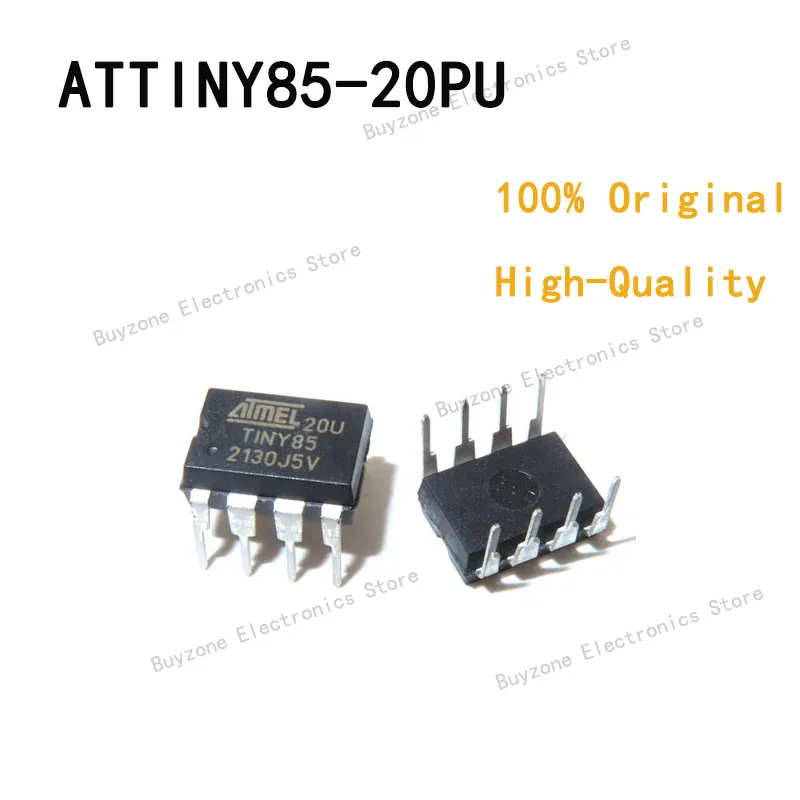 

10PCS/LOT 100% original quality ATTINY85-20PU ATTINY85 DIP-8 IC MCU 8BIT 8KB FLASH 8DIP