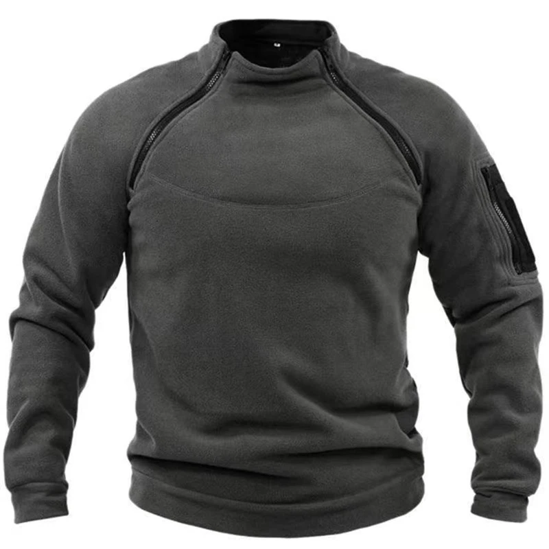 Mens Jacket US Tactical Outdoor Polar Male Windproof Coats Warm Zippers Pullover Man Sweater Solid color Clothes Gym Sport Tops