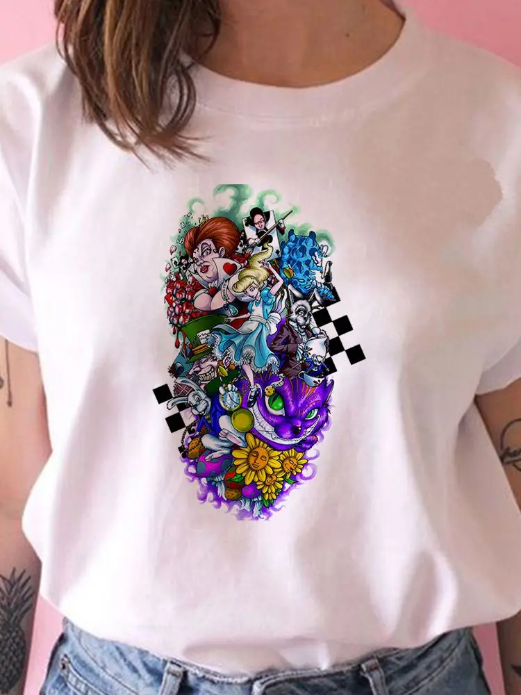 Женская футболка Disney Алиса в стране чудес новинка креативная с красной королевой
