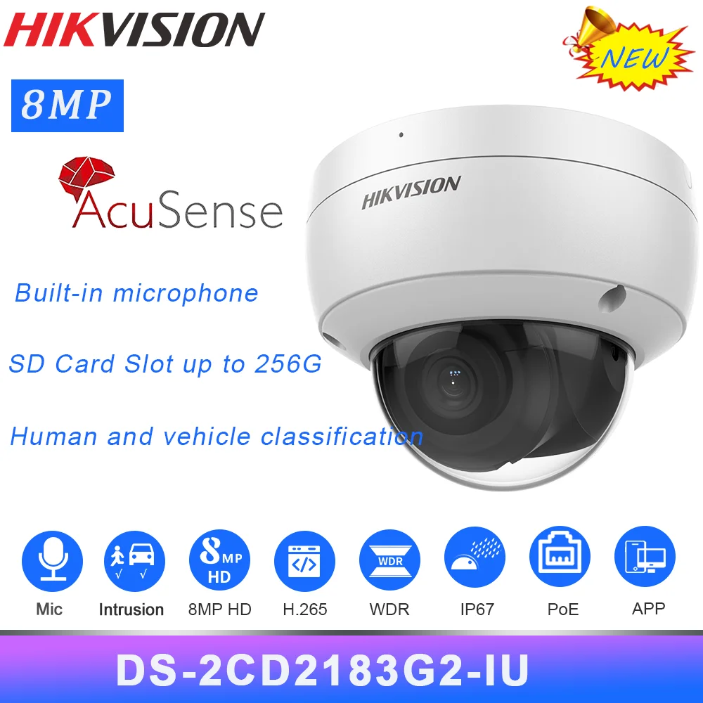 

IP-камера видеонаблюдения Hikvision, 8 Мп, со встроенным микрофоном