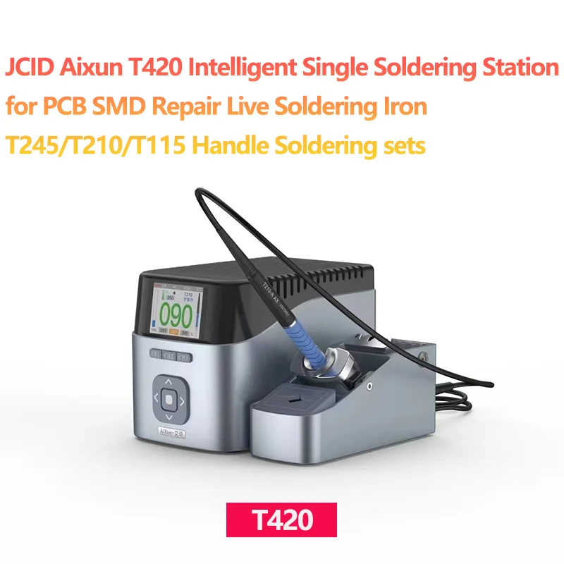 

JCID Aixun T420 Интеллектуальная паяльная станция для печатных плат SMD ремонтный живой паяльник T245/T210/T115 ручные паяльные наборы