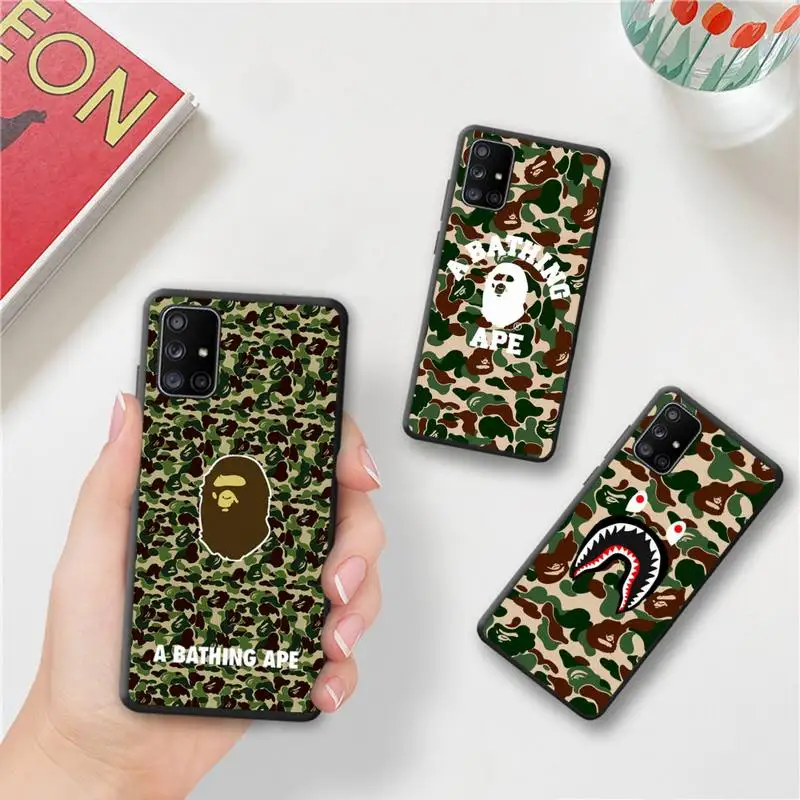

A Bathing Ape Fashion brand Bape Phone Case For Samsung Galaxy A03S A52 A13 A53 A73 A72 A12 A31 A81 A30 A32 A50 A80 A71 A51 5G