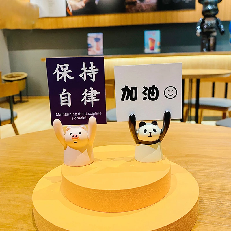 

Cute Cartoon Pig Panda Cat Frog Shape Photo Stand Memo Clip Card Holder Message Note Holder Office School Home Desk Decorations
